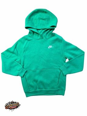 Nike Sportswear Kids' Green Pullover Large Fleece Hoodie